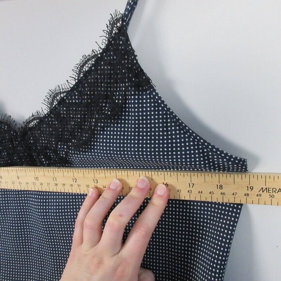 Avec Les Filles Women's Cami Top Camisole Lace Rayon Polka Dot Navy Blue M 74 - Picture 5 of 8